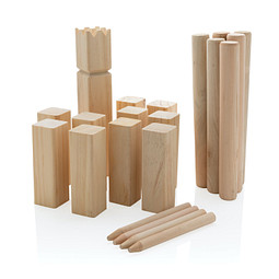 Kubb Wikingerschach-Spiel aus Holz, braun
