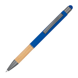 Kugelschreiber mit Griffzone aus Bambus, blau
