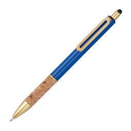 Kugelschreiber mit Korkgriffzone, blau