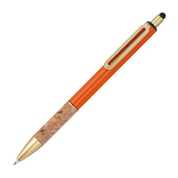Kugelschreiber mit Korkgriffzone, orange