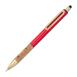 Kugelschreiber mit Korkgriffzone, rot