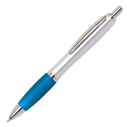 LANCE® Kugelschreiber Rio Satin, blaue Mine, silber/blau-türkis
