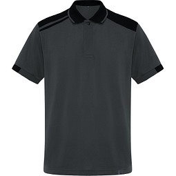 Kurzarm-Poloshirt Samurai in Farbkombination, L, bleigrau/schwarz