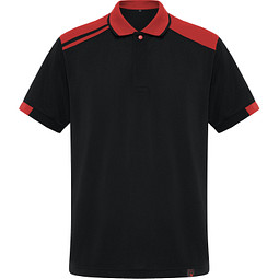 Kurzarm-Poloshirt Samurai in Farbkombination, XL, schwarz/rot