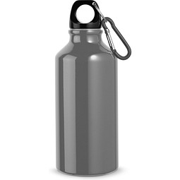 LANDSCAPE S. Aluminium-Sportflasche mit Karabiner 400 ml, Gewehrmetall