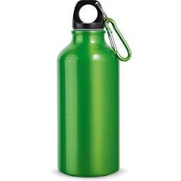 LANDSCAPE S. Aluminium-Sportflasche mit Karabiner 400 ml, Hellgrün