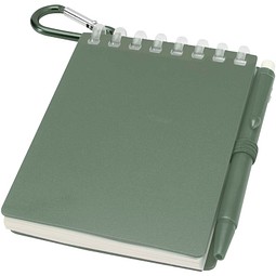 Lig Mini Recyceltes Outdoor-Softcover Notizbuch und Kugelschreiber Set (schwarze Mine), heather grün