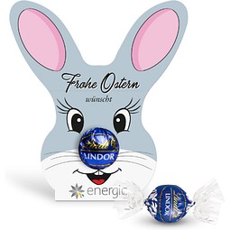 Lindt Lindor Kugel in Werbekartonage Osterhase, 12,5 g, Schokolade feinherb, Kartonage, inkl. Druck