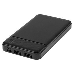 Loop 10.000 mAh Powerbank aus recyceltem Kunststoff, schwarz