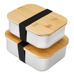 Lunchbox 1000 ml aus Edelstahl mit Bambus-Deckel