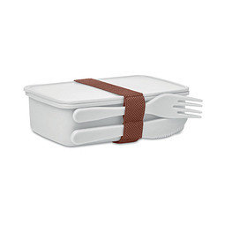 Lunchbox mit Besteck SUNDAY, Weiß