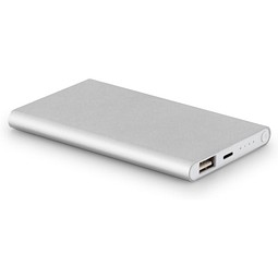 MARCET. Powerbank Slim 4'000 mAh aus 70 % recyceltes ABS (70% rABS) und 30 % recyceltes Aluminium (30% rAL), Satinsilber