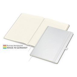 Geiger-Notes Match-Book Creme Bestseller Notizbuch A4 Cover-Star matt, inkl. Druck, weiß