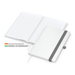 Geiger-Notes Match-Book Creme Bestseller Notizbuch Natura A5, inkl. Druck, silbergrau