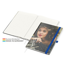Geiger-Notes Match-Book green+blue Notizbuch A4 Natura Recycling, inkl. Druck, mittelblau