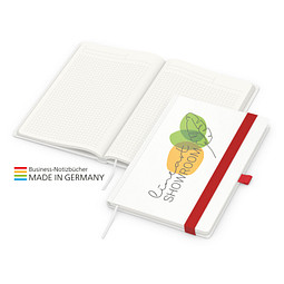 Geiger-Notes Match-Book green+blue Notizbuch A5 Cover-Star Recycling-Matt, inkl. Druck auf Einband, rot