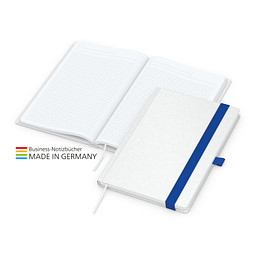 Geiger-Notes Match-Book White Bestseller Notizbuch A4 Natura, inkl. Druck, mittelblau