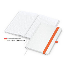 Geiger-Notes Match-Book White Bestseller Notizbuch A5 Natura, inkl. Druck, orange