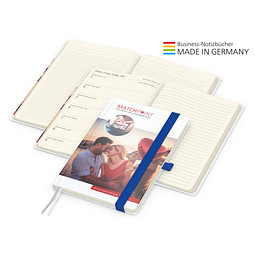Geiger-Notes Match-Hybrid A5 Creme Bestseller, gloss, inkl. Digitaldruck, Band mittelblau