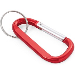 MATTHEW. Karabinerclip aus Aluminium mit Schlüsselring, Rot