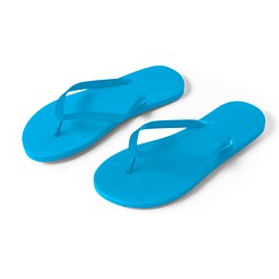 MAUPITI L / XL. Bequeme Flip-Flops mit PE-Sohle und PVC-Riemen, Hellblau