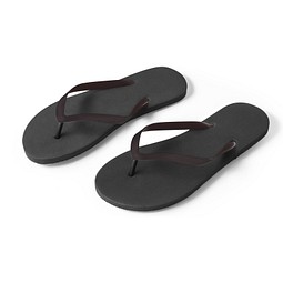 MAUPITI S / M. Bequeme Flip-Flops mit PE-Sohle und PVC-Riemen, Schwarz