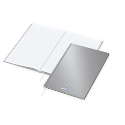 Geiger-Notes Notizbuch Memo-Book A4 Bestseller, inkl. Siebdruck, matt-silber