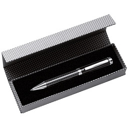 Metall-Drehkugelschreiber Carbon, schwarze Mine, schwarz