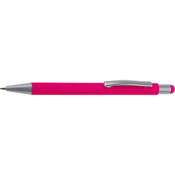 Metall-Druckkugelschreiber mit Touch-Funktion Salt Lake City, blaue Mine, pink