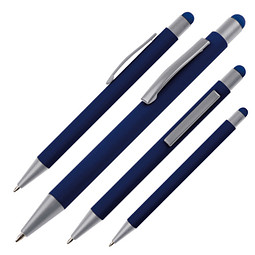 Metall-Druckkugelschreiber mit Touch-Funktion Salt Lake City, blaue Mine, dunkelblau