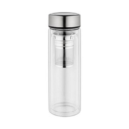 Metmaxx® Glasflasche Gourmet2Go, silber