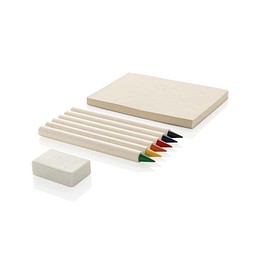 Micki GRS 6-tlg. Infinity-Buntstifteset mit Notizblock, weiß