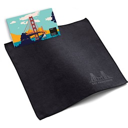 Polyclean Microfaser-Prägetuch, 20x20 cm im Papieretui, All-Inklusive-Paket, schwarz