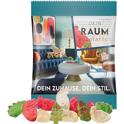 Minitüte, 10 g, Folie transparent, Trolli Weihnachtsmischung, inkl. Druck