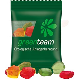 Minitüte 15 g, kompostierbare Folie transparent, Trolli Fruchtgummi Haus, inkl. Druck