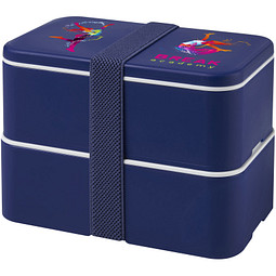 MIYO Doppel-Lunchbox, doppellagig, blau