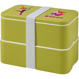 MIYO Doppel-Lunchbox, doppellagig, limone, limone, weiß