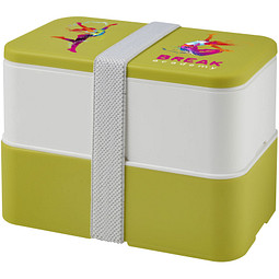 MIYO Doppel-Lunchbox, doppellagig, limone, weiß, weiß