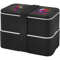 MIYO Doppel-Lunchbox, doppellagig, schwarz