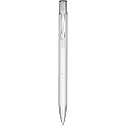 Moneta Druckkugelschreiber aus eloxiertem Aluminium, schwarze Mine, silber