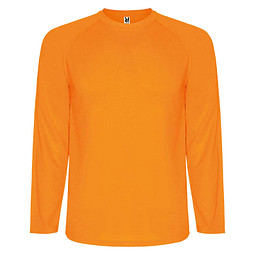 Montecarlo Langarm-Sport-Shirt für Kinder, Fluor Orange, 8