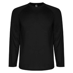 Montecarlo Langarm-Sport-Shirt für Kinder, schwarz, 4