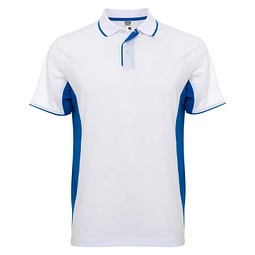Montmelo Sport Poloshirt Unisex, weiß / royalblau, M