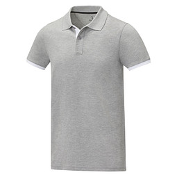 Morgan Polo für Herren, zweifarbig, heather grau, XS