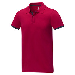 Morgan Polo für Herren, zweifarbig, rot, XL