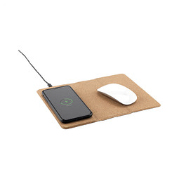 Wireless Charging Mousepad aus Kork, braun