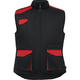 Multipocket Arbeitsweste Armada in Farbkombination, XXL, schwarz/rot