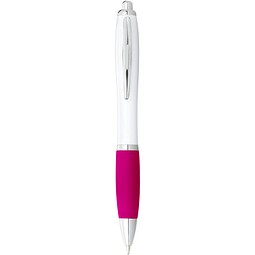 Nash Kugelschreiber weiß mit farbigem Griff (schwarze Mine), weiß/rosa