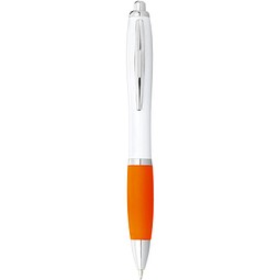 Nash Kugelschreiber weiß mit farbigem Griff (schwarze Mine), weiß/orange