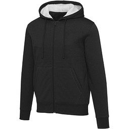 Natron 320 g/m² Sherpa-Kapuzenjacke mit Reißverschluss, schwarz, M